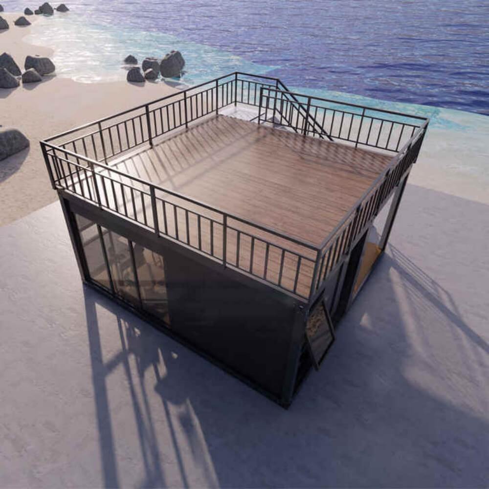 Casa contêiner flat-pack inteligente de 40 pés para escritório de obra ou moradia, vila pré-fabricada de luxo - Imagem 5