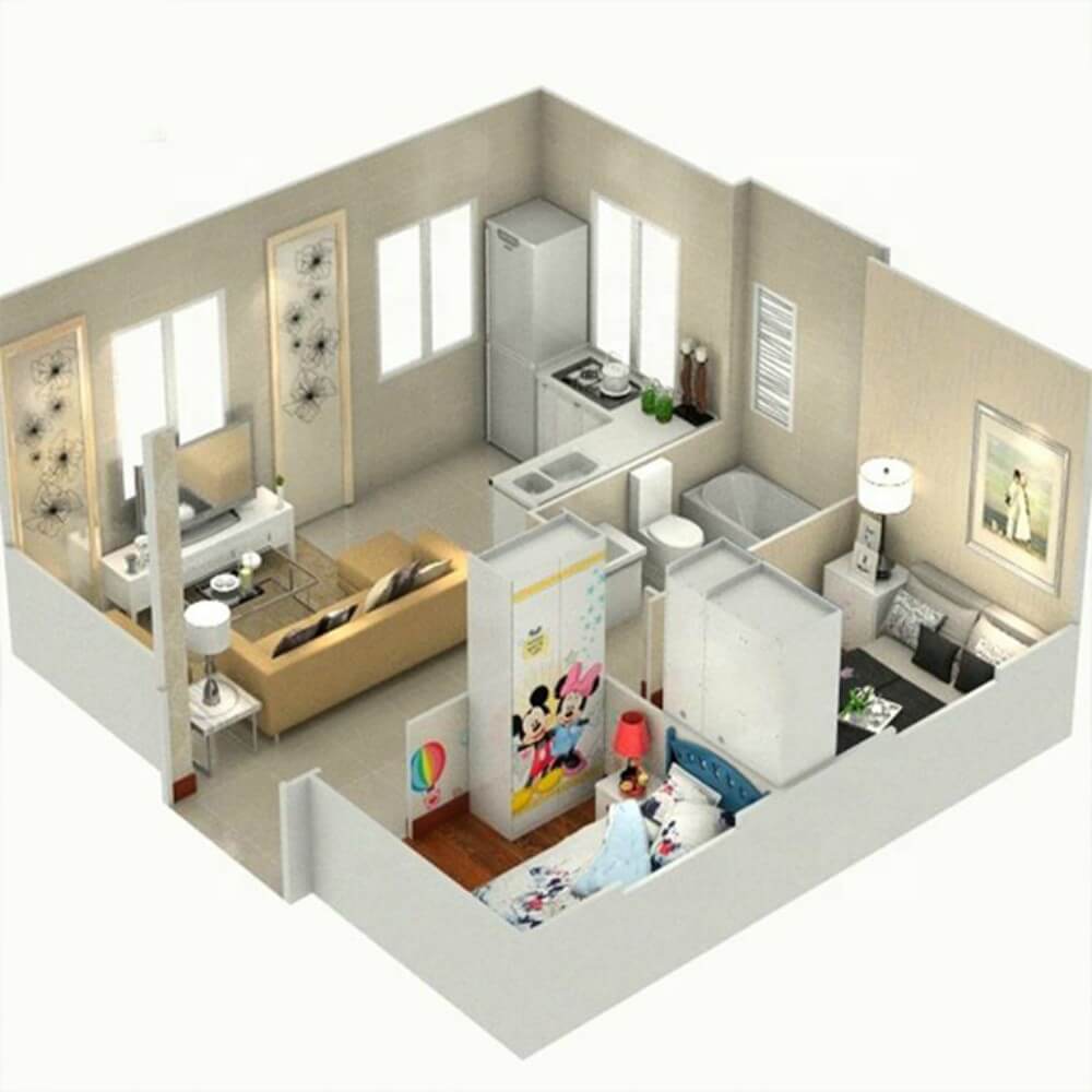 Casa contêiner flat-pack inteligente de 40 pés para escritório de obra ou moradia, vila pré-fabricada de luxo - Imagem 6